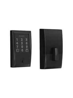 Century Matte Black Electronic Encode Smart WIFI Deadbolt With Alarm